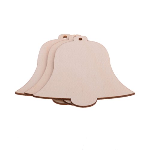 Christmas Tree Ornaments Hanging Decorative Accessories Bell Pendant Wooden Crafts To Diy Xmas 80Mm (10Pcs Bell) #TOP3