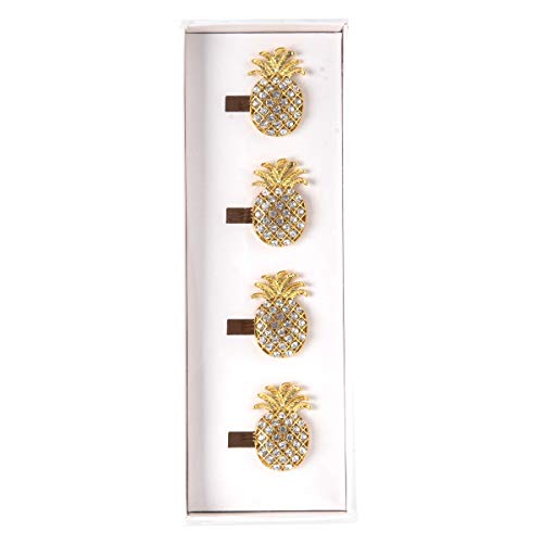 C&F Home Pineapple Cotton Napkin Ring Set Of 4 Gold #TOP2