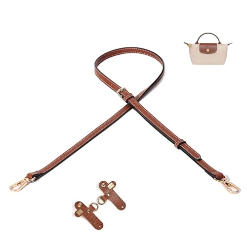 FHRYNA 2 correas ajustables de piel sintética color coñac para bolso de mano con adaptadores sin agujeros.