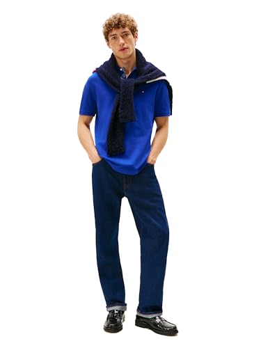 Polo casual de manga corta para hombre Tommy Hilfiger en corte regular con diseño de tapeta oculta y tejido con estiramiento miniatura 3