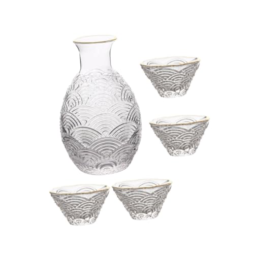VOSAREA 1 Set Hip Set Sauce Liquor Sake Cups Wine Decanters Day Mini Flasks Large Thermal Glass Transparent