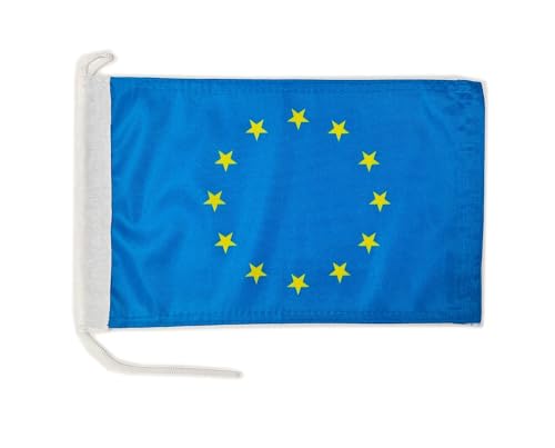 Premium-Europäische Union Bootsflagge 20 x 30 cm. Stoffgewicht – bedruckt, robust mit Strick und Schlaufe nautisch Flagge von, 20 x 30 cm (Europäische Union)