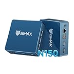 BMAX Ufficio Mini PC W-11 Pro Intel N150 (supera N95/N97, fino a 3,6 GHz), 12 GB LPDDR5 512GB SSD Mini computer desktop, micro PC doppio display HDMI DP 4K a 60 Hz RJ45 Gigabit Ethernet/WiFi dual band