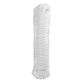 ATERET 1/4 inch by 80 Feet Diamond Braid Polypropylene Rope I Multipurpose Flagline Rope, UV Resistant & Excellent Shock Absorption I Ideal Use for Camping & Marine (1-Pack)
