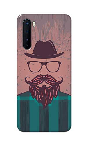 Image of PRINTFIDAA Man Icon with Beard Shirt Hipster Printed Designer Hard Case for OnePlus NORD (2020 Model), OnePlus Z Back Cover -(e) RPM1001