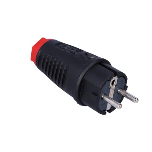 Wtyczka gumowa P0522-sr 16A / 250V AC / 3P (2P+E) IP54 pełna guma uziemienie