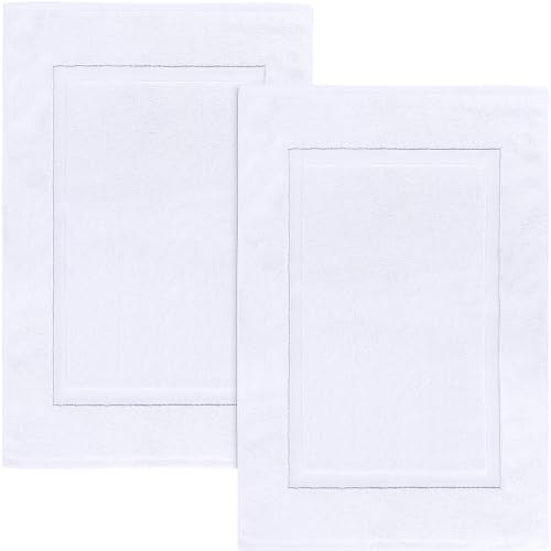 Utopia Towels Cotton Bath Mat, 21x34 in, 2 Pack, White