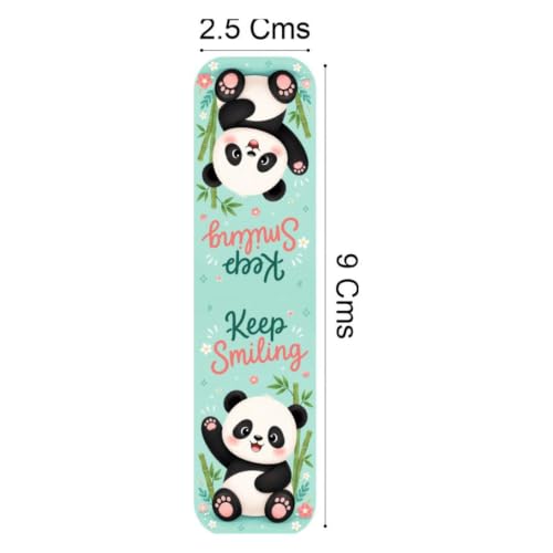 Image of Zesta Magnetic Bookmark | Aesthetic Book Mark for Reading | Cute Anime Bookmarks for Kids, Students | Book Accessories for Novels, Gifts for Readers (Panda New, Medium (9X2.5 Cms))