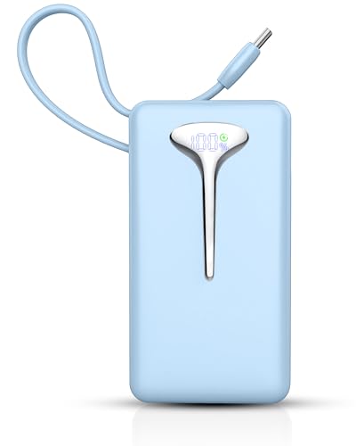 Bateria Externa Carga Rapida, Power Bank 10000mAh 22.5W Bateria Portatil con Cables Integrados, Bateria Externa, Cargador Portatil con LED, Powerbank para iPhone/Samsung/Tablet etc