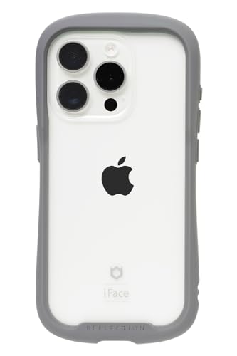 iFace Reflection iPhone 15 Pro ケース クリア 強化ガラス (グレー)【アイフェイス アイフォン15pro 用 iphone15プロ 用 カバー 韓国 耐衝撃 透明 ストラップホール】