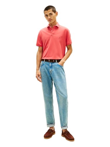 Image of Tommy Hilfiger Men's Short Sleeve Polo Shirts in Classic Fit with Stretch and Organic Pique Cotton