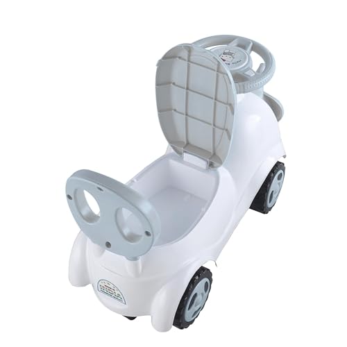 Image of kidsROAR Push Ride On Car for Kids 1-5 Years | Baby Push Car with Music, 3D Lights & Backrest | Premium Ride On Toy Supports Up to 35kg (Elephant, Grey)