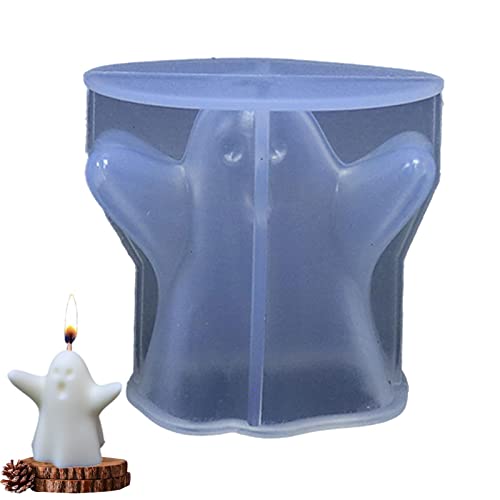 Lanru Moule en Silicone fantôme 3D - Moule en Silicone sans Danger pour Les Aliments pour l'artisanat en résine - DIY Fondant Moule Desserts Moule Kit pour Halloween Fondant Gâteau Décorations Savon Cover