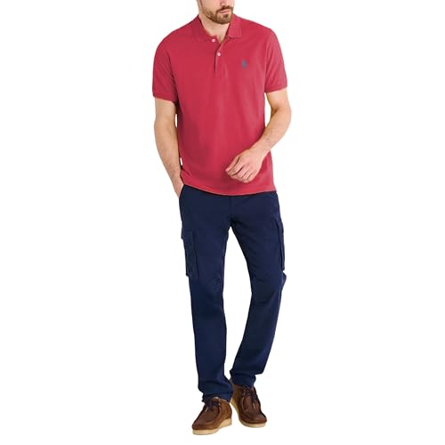 Image of U.S. POLO ASSN. Men Cotton Regular Fit Solid Polo With Small Pony | Two-Button Closure Pique Polo Shirt, Summer Fashion Golf Shirt