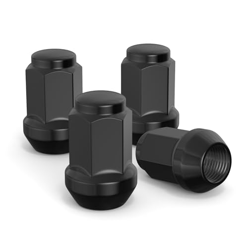 Image of MIKKUPPA 1 /2-20 Lug Nuts - Replacement for 1987-2018 Jeep Wrangler JK, 2002-2012 Jeep Liberty, 1993-2010 Jeep Grand Cherokee Aftermarket Wheel - 4pcs Black Closed End Solid Lug Nuts