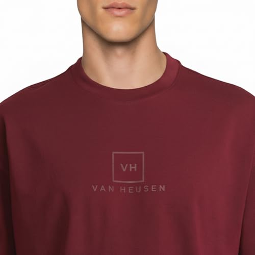 Image of Van Heusen Men's Premium Cotton Oversized Drop Shoulder Brand Logo T-Shirt