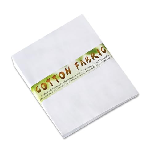 30 pcs White Cotton Fabric Squares, 9 x 9 Inches