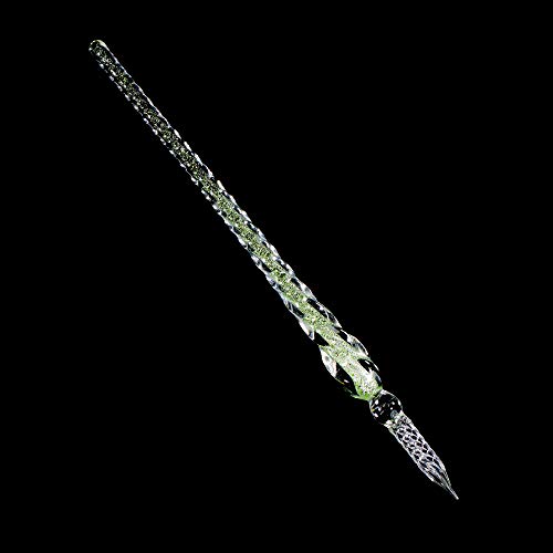 Molshine Handmade Glass Dip Pen Crystal Calligraphy Pen Signature Dipped Pen For Artist Women Men Teens,Writing Drawing Decoration Gifts (Green) #TOP1
