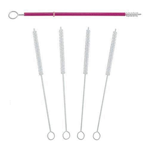 Ram-Pro Straw Brush Cleaner - Set of 4 Natural Long Brushes for Cleaning Drinking Straws, Tumblers, Sippy Cups and More (PVC Coated Handles)