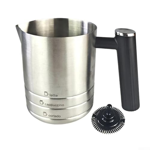 Juego de batidor de leche de acero inoxidable y taza de espuma de repuesto para máquinas de café ES601 ES655, accesorios de café con leche, capuchino y café espresso