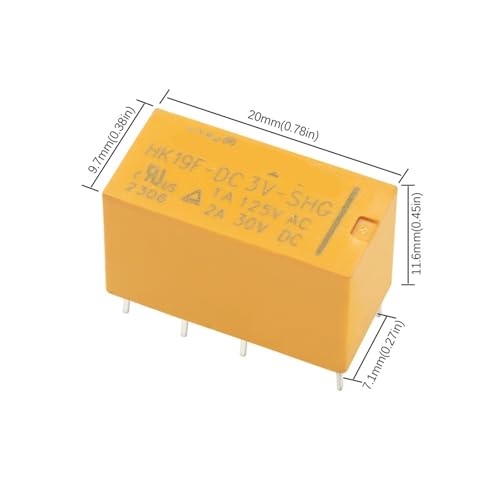 Mini relais de puissance DPDT HK19F pour l'automatisation de circuits PCB x10 - 2