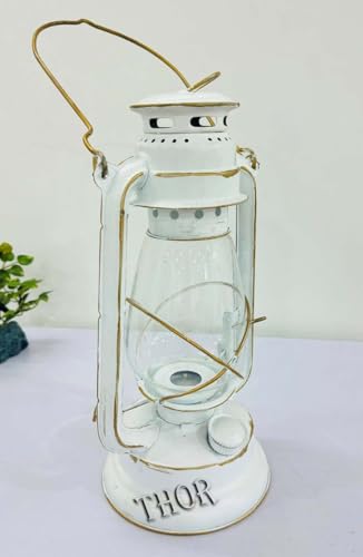 White Candle Holder Cast Iron Rustic Indoor and Outdoor Light Centerpiece for Home Wedding Farmhouse Living Room