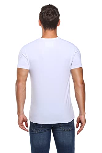 Colorfulleaf Men's Crew Neck Undershirts Bamboo Short Sleeve Tees Slim-Fit T-Shirts (White, Xl) #TOP3