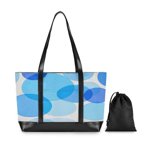 Polka Dot Round Modern Blue Portable laptop tote bag with zipper canvas tote bag for nurse work with diaper bolsos secret para mujeres2