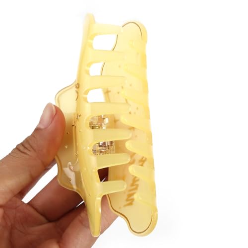 Gemini Constellation Hair Claw with Rhinestones and Pearls, Yellow Personalized Acetate Hair Clip for Women Gift 1 Piece