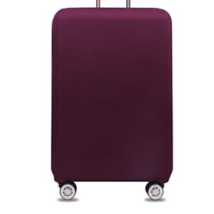YianBestja Elastisch und Einfarbig Kofferhülle Koffer Abdeckung Schutzhülle Kofferschutzhülle Kofferbezug Luggage Gepäck Cover mit Band und Klettverschluss (Fuchsie, L (25-28 Zoll))