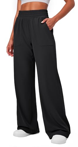 Ewedoos Wide Leg Pants Woman Lightweight Sweatpants Travel Track Work Yoga Dress Pants High Waisted with Pockets Casual