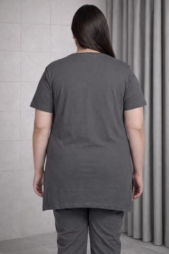 Image of In Love Women's Plus Size Longline T-Shirt with Side Pocket, 3 /4 Sleeve, Crew Neck