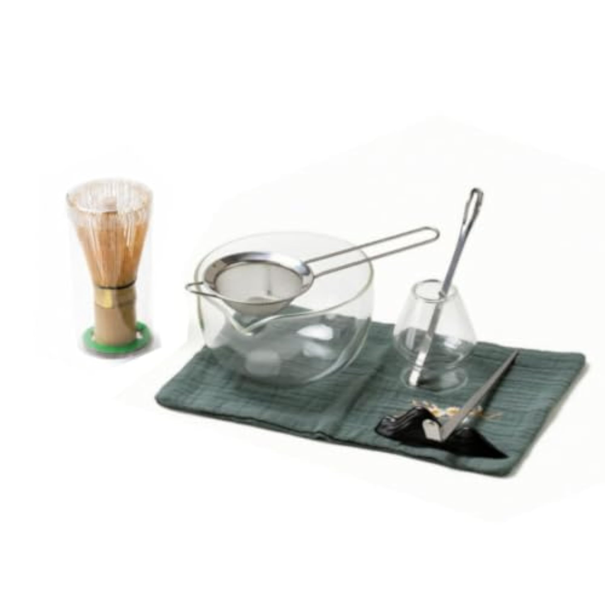 Elegant Matcha Tea Making Kit with Textured Glass Bowl