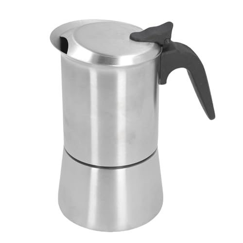 Asixxsix Cafetera Espresso de Acero Inoxidable 304 para Estufa, Cafetera Moka, Cafetera Portátil para Preparar Agua y Leche, Ideal para Viajes en Casa y camping. (300ML)