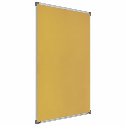 Image of Scholar Art Metis 4x4 Feet Bulletin Board for Home, Office & School | Vibrant & Versatile Crape Cloth + High Density Soft Board for Pinning Photos, Sticky Notes & Reminders (Yellow)