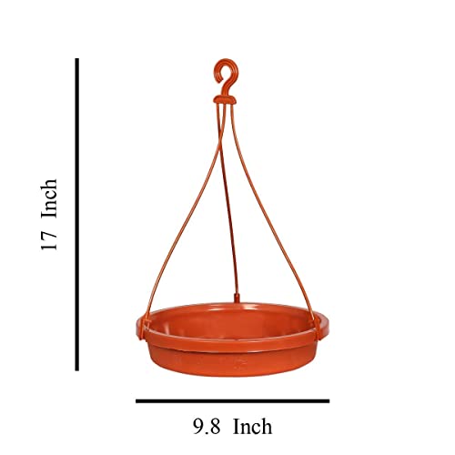 Image of Hanging Bird Feeder Tray, Brown, Plastic, Pack of 2, for Wild Birds, Parrots, and Hummingbirds