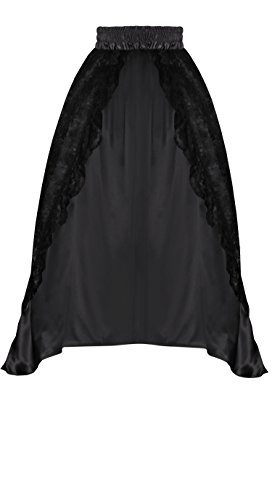 Victorian Steampunk Gothic Women's Satin & Lace Skirt