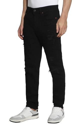 Image of American Eagle Men Black Airflex+ Patched Athletic Skinny Jeans