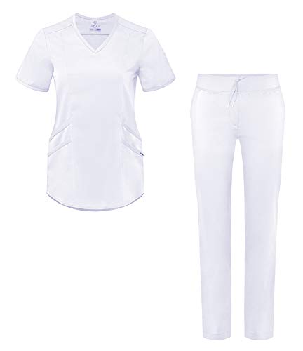 Adar Pro Scrub Set for Women - Modern V-Neck Scrub Top & Tailored