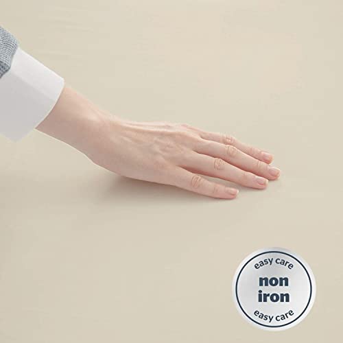 My Home Store Fitted Sheet 100% Egyptian Cotton 300TC Hotel Quality 30 cm Fitted Bedsheets (Cream, Double) - Image 3