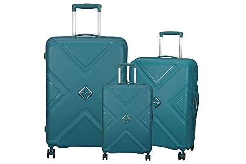 Image of American Tourister Hard Luggage Set of 3 Trolley Bags with TSA Lock,Secured Zipper,Spacious Interior with Wet Pouch (S.Green)