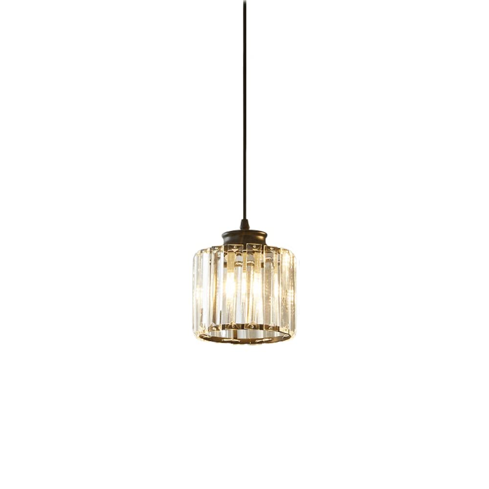 Lámpara de techo de vidrio transparente creativa con acabado dorado premium