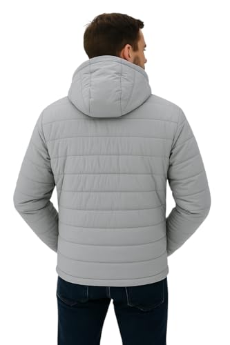 Image of Leebonee Mens Solid Quilted Puffer Jacket with Hood