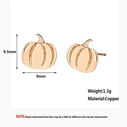 MALOYANVE Small Pumpkin Stud Earrings for Women Halloween Costumes Earrings Gold Silver Plated Fall Autumn Earrings, Thanksgiving Day Gift4