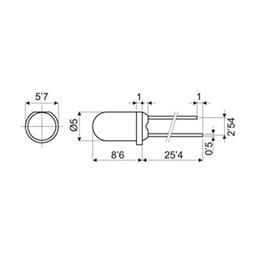 Pack di 100 uds LED bicolore di colore: rosso/verde Electro dh 12.675/5/RV/BD/2 8430552069569