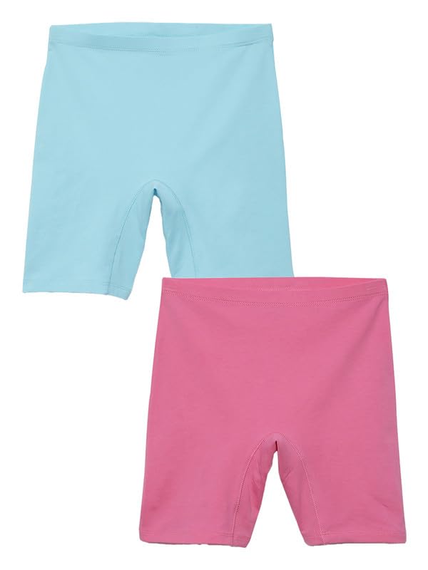 Image of mackly Girls Inner Shorts (Pack of 2) | 2-in-1 Seamless Panty Shorts with Gusset | Soft Breathable Base Layer for Dresses, Skirts