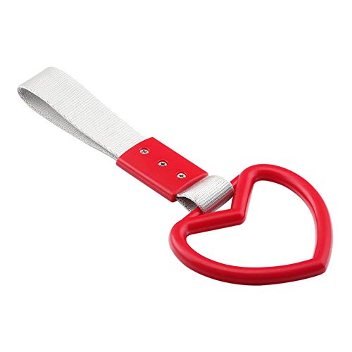 Whewer Tsurikawa Ring Heart Shape Car Warning Ring Car Rear Bumpler Warning Subway Train Bus Handle Hand Strap Drift Charm Key Chain Ring Vehicle Rear Warning Sign