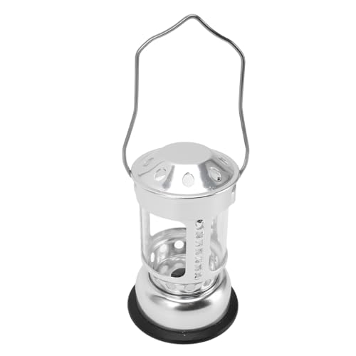 Lámpara de vela de camping al aire libre, portátil colgante de té, portavelas, linterna, base de aleación de aluminio resistente y base de goma, iluminación cálida para pesca nocturna