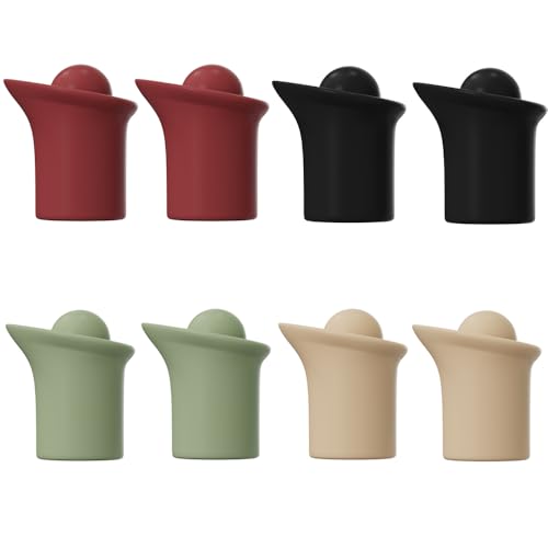 Image of Silicone Wine Stopper for Wine Bottles, 2025 New Wine Stoppers for Wine Bottles, Seal Bottle Cover for Beer Champagne, Glass Bottle Sealer Covers Wine Stoppers for Home Use (8, Round Head)