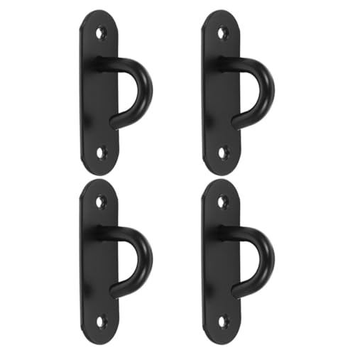 Alipis Edelstahl Wandbefestigungsanker 4 Stück für Widerstandsbänder und Hängematten Geeignet für Fitness Yoga und Outdoor Bereiche Große Öffnung Schwarz Schnelle Montage